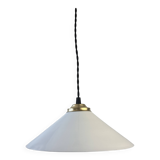Ancienne suspension conique en opaline vintage