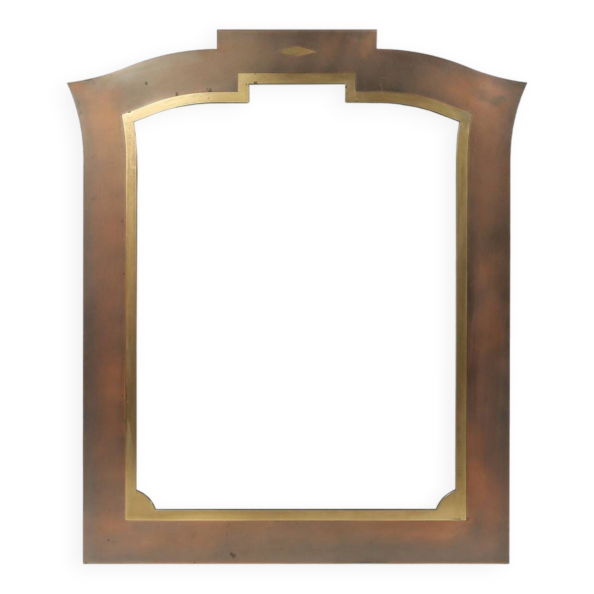 Sophisticated Belgo Chrome graphical mirror, Belgium ca. 1980