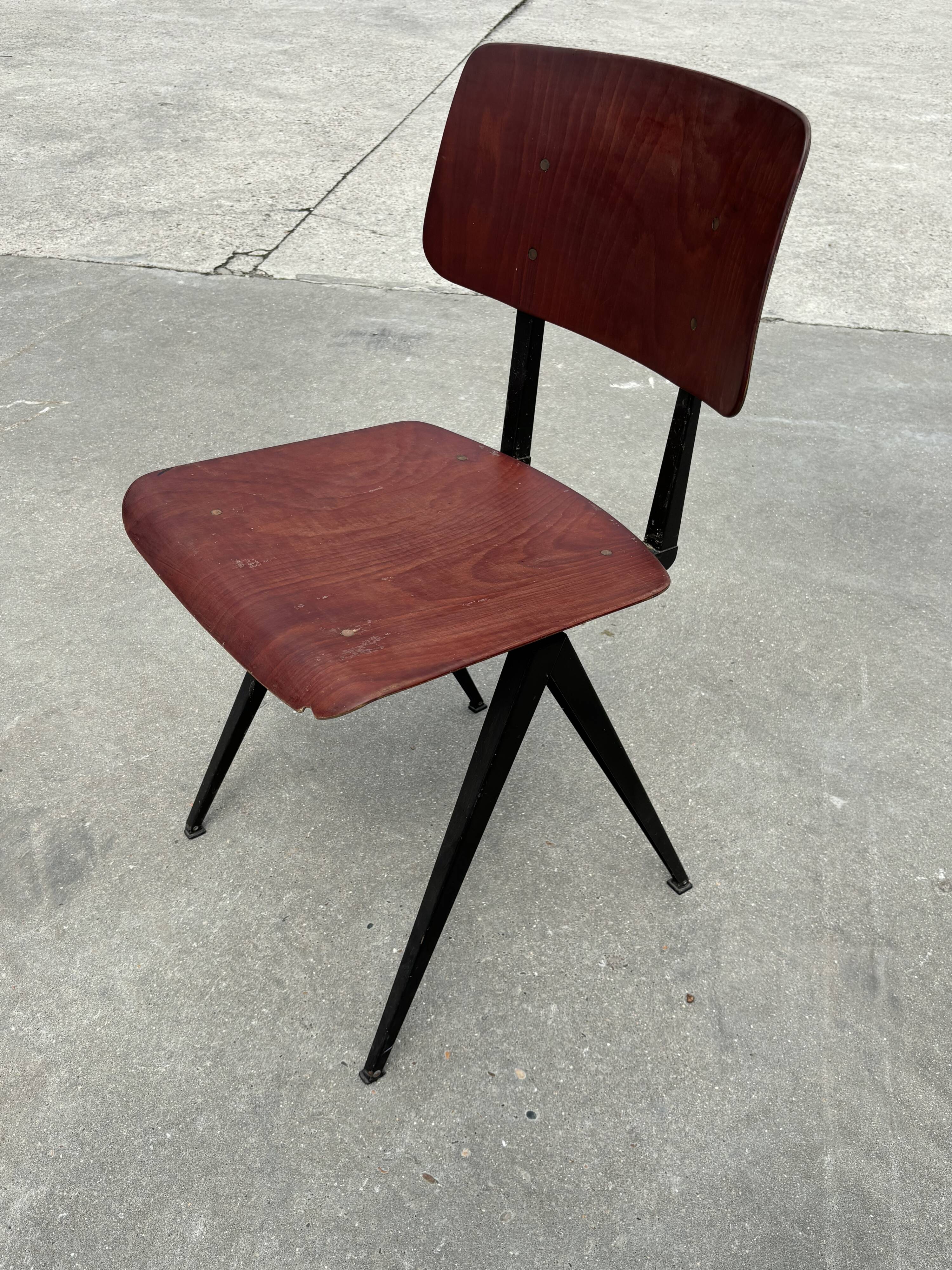 Set of 4 vintage school chairs Galvanitas S16 Netherlands Design