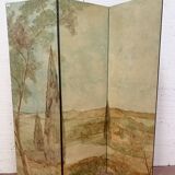 Screen with three painted leaves, 20th century