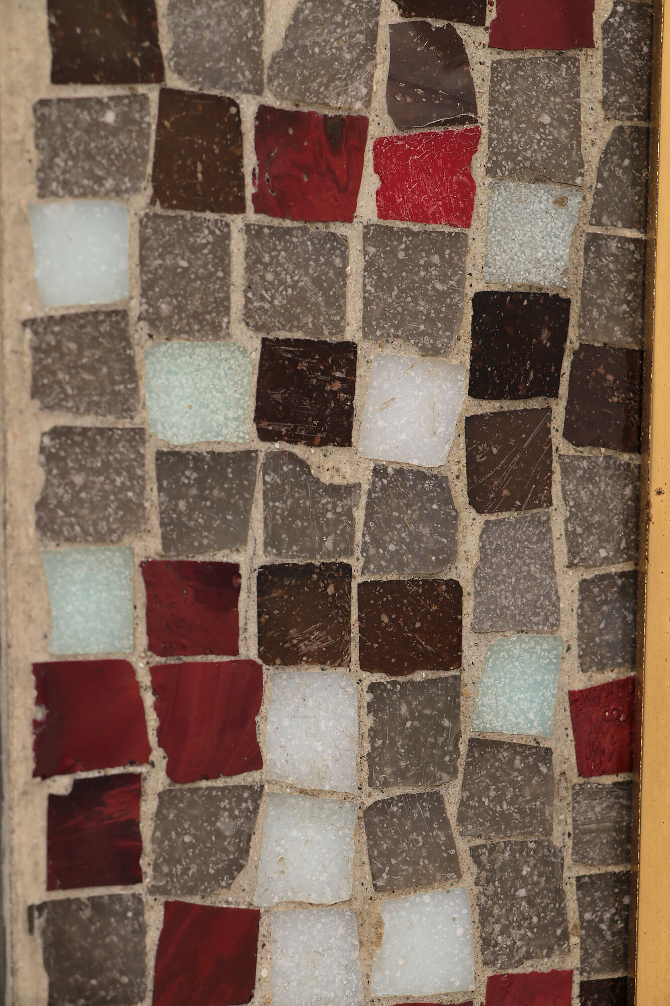 Vintage asymmetrical mirror with mosaic germany 1950