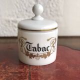 Opaline tobacco pot with gold decoration