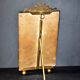 Old photo frame RIBBON KNOT brass and beveled glass 20.5x11