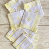 8 serviettes anciennes damassées monogrammées CG - Métis - 57x58 cm