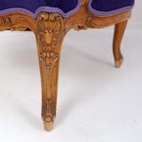 French bergere armchair - New mauve velvet upholstery