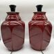 Paire de lampes rouge sang de boeuf de style asiatique