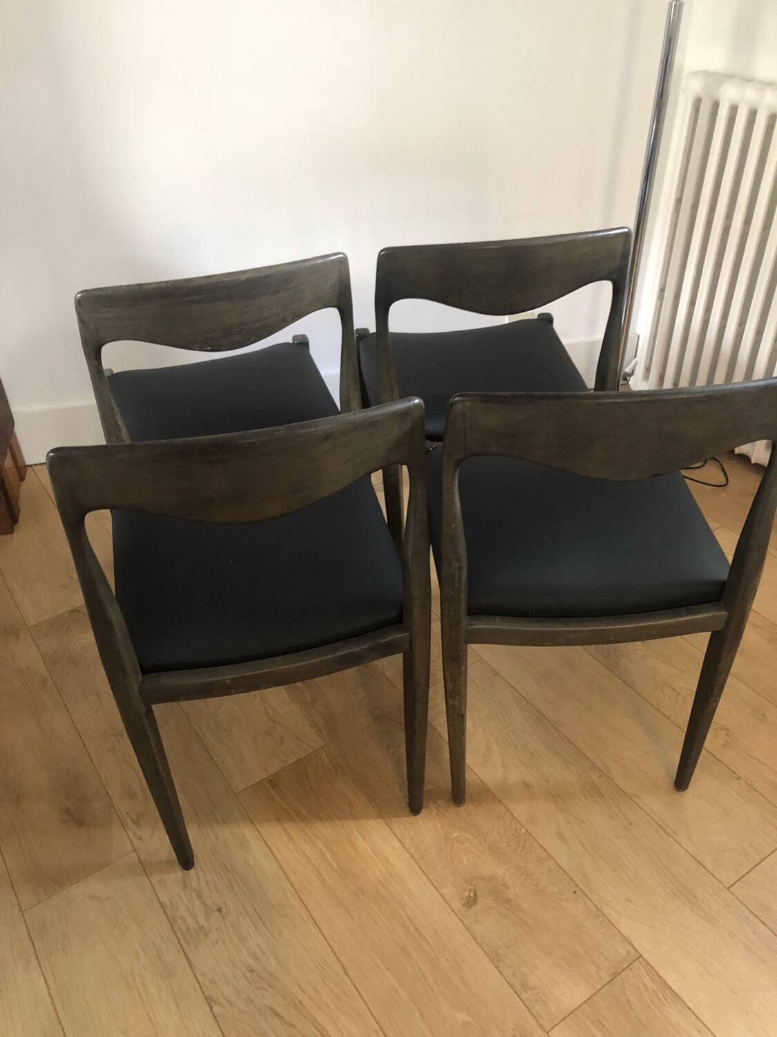 Série 4 chaises vintages style scandinave