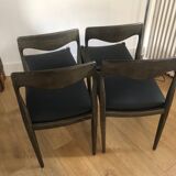 Série 4 chaises vintages style scandinave