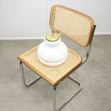 Mid-century italian brass and opaline pendant lamp, 1950s