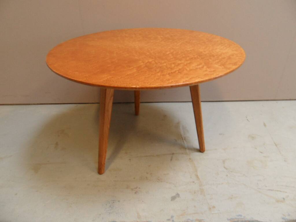 Mid Century maple round coffee table 1960's