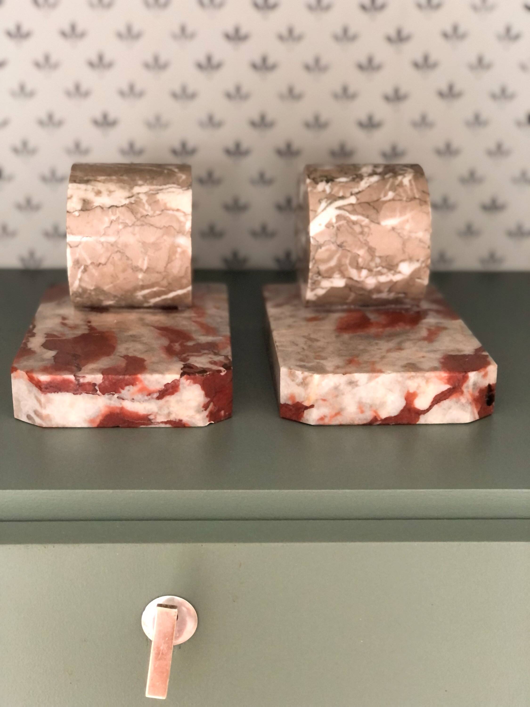 Pair of vintage marble bookends