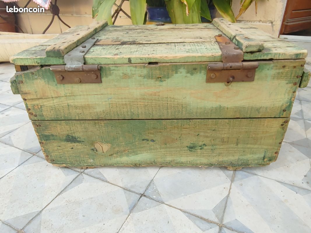 Old wooden chest - industrial decor....