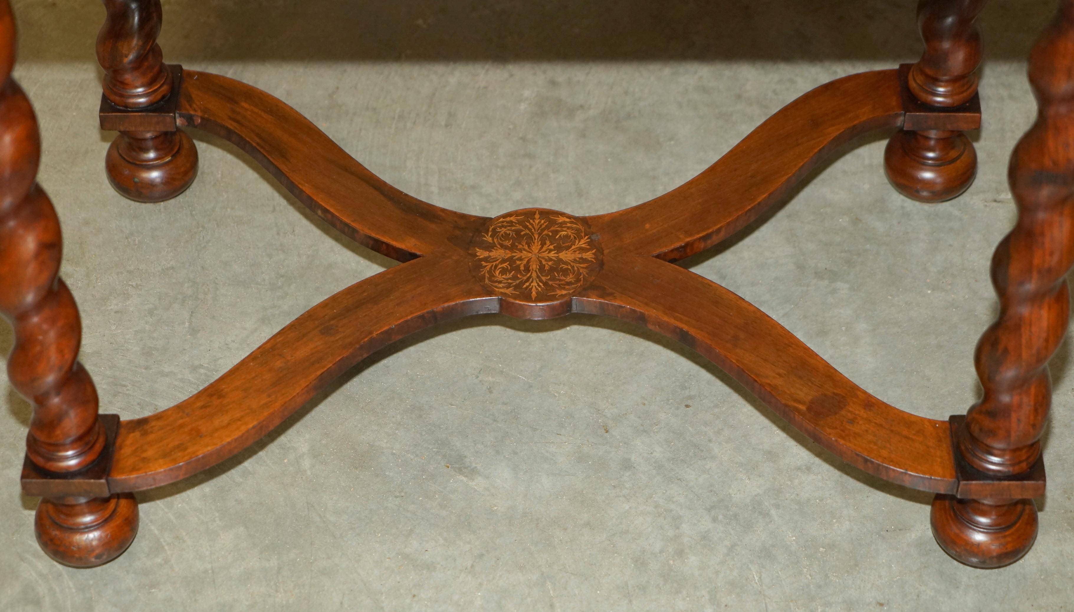 William & Mary antique marquetry drawer desk in Seaweed style.