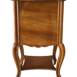 Table de chevet style Régence en noyer et marbre