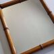 Antique mirror in turned bamboo-style wood, 46 x 54 cm