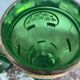 Antique, pair, green vases, flower decoration, golden, ART DECO, daisies, knot, hand painted