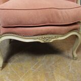 Pair of Louis XV Style Bergeres in Painted Beech Circa 1900