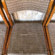 Set of 3 vintage 60s wooden fabric and tile chairs