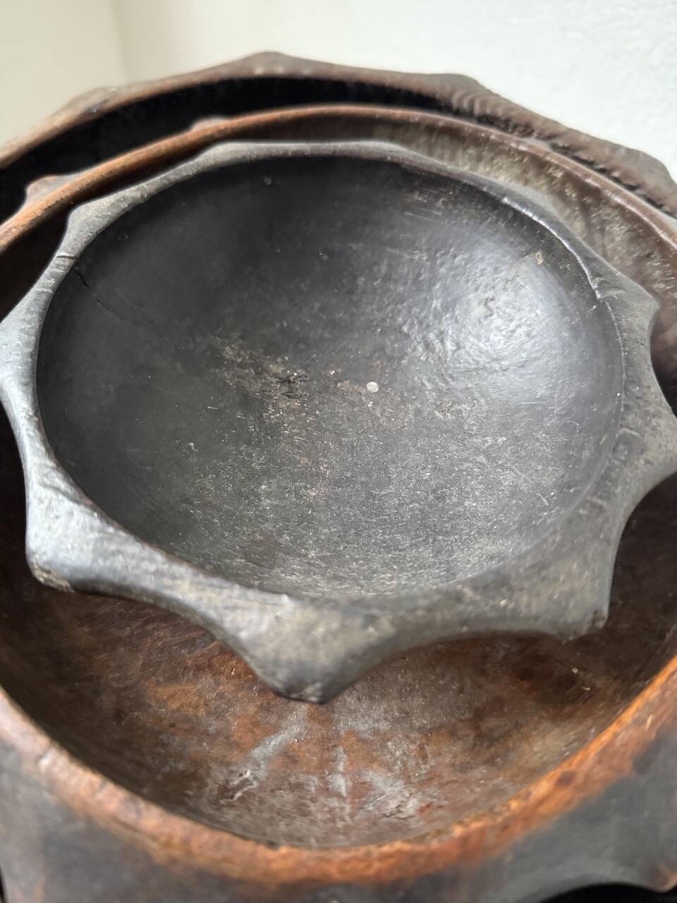 Brutalist wooden dishes, Savoyard popular art.