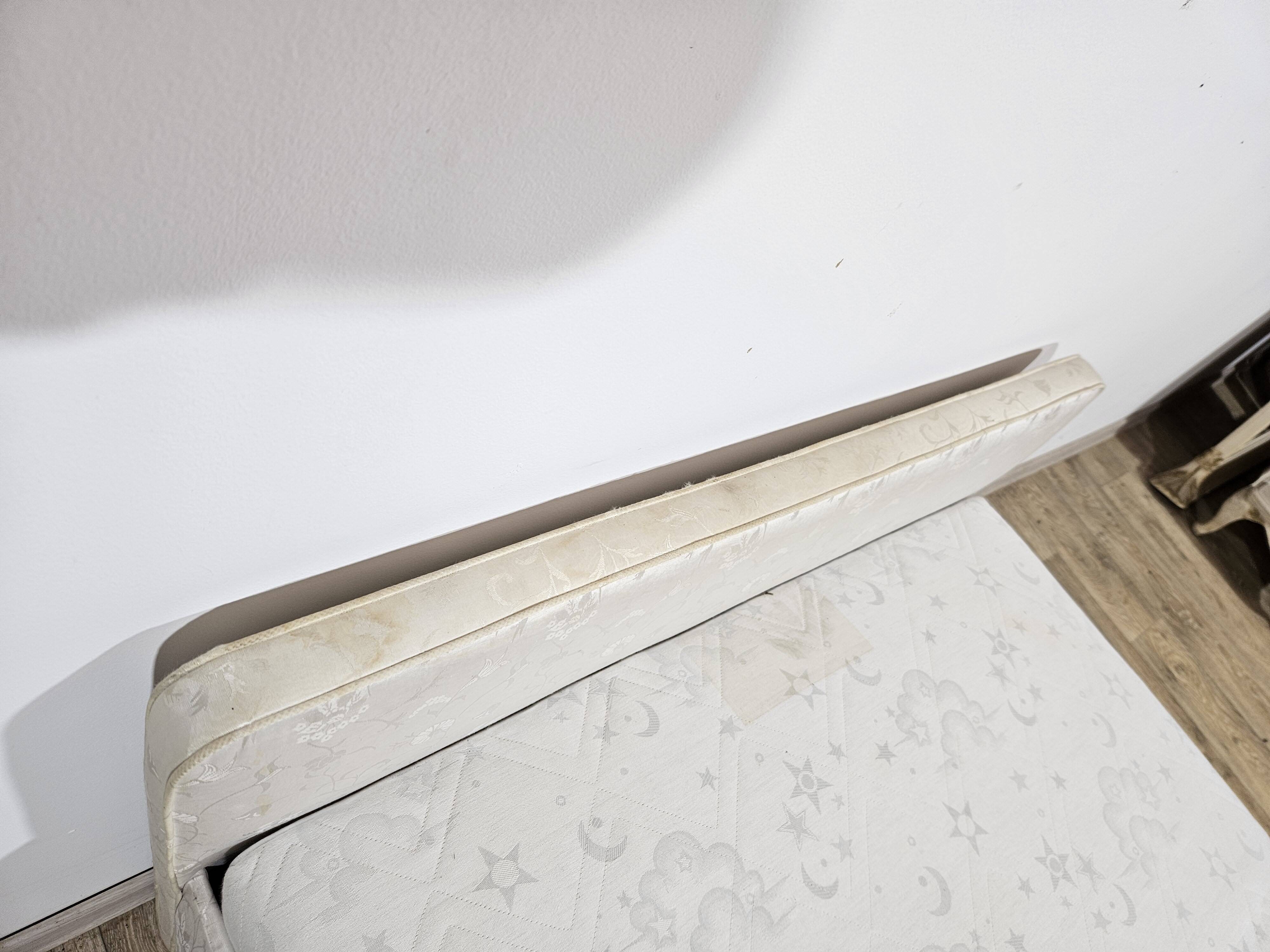 Vintage Upholstered Single Bed with Mattress and Frame 100x190 cm, 60s/70s