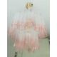 Pair of Murano Style Glass Vanished Pink Tronchi Venini Style Chandeliers