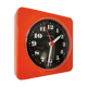 Horloge murale orange vintage en plastique Inproco, 1970