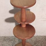 Art Deco pedestal table in varnished solid wood - 1940s