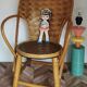 Vintage chestnut wood child chair