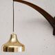 Vintage Scandinavian wall light with brass pendant lampshade