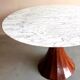 Marble dining table with rosewood base
