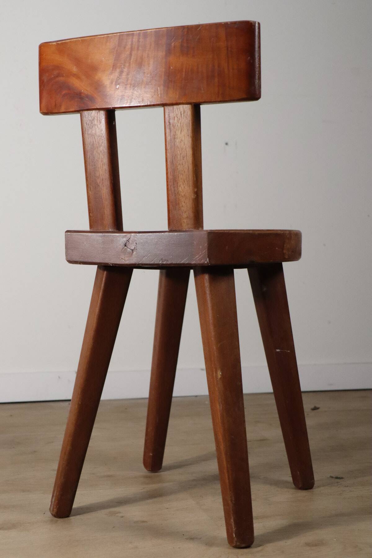 Chaise en acajou par Christian Durupt - Méribel - 1960