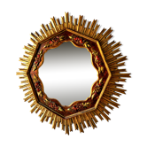 Sun gilded wooden mirror 80cm