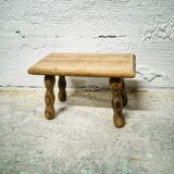 Small turned wooden stool footrest