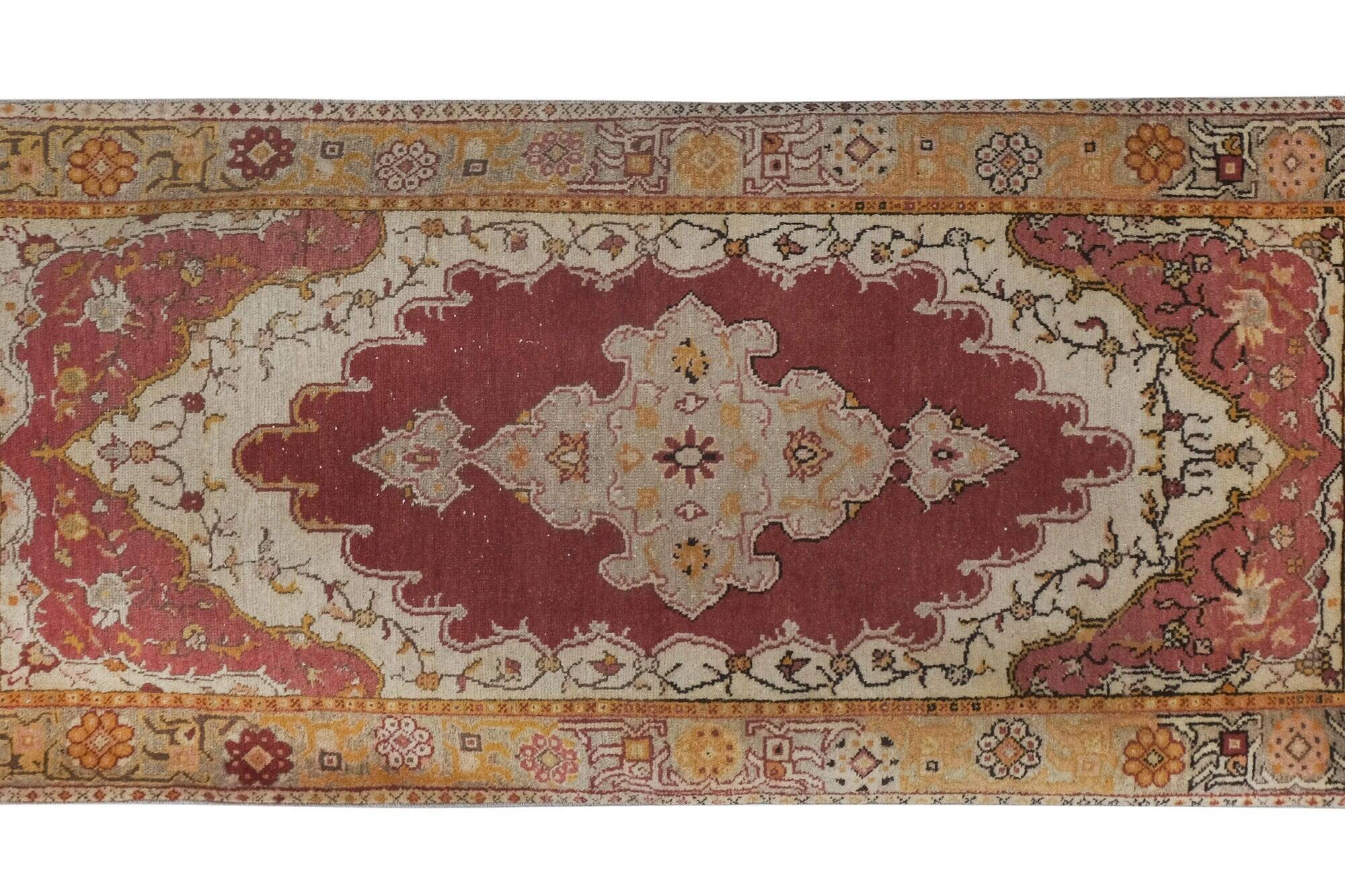 Vintage handmade Turkish rug 105x240 cm