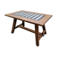 Solid wood coffee table checkerboard marble plate