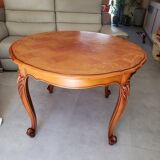 Table ronde extensible style Louis XV avec ses 2 rallonges