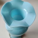 Murano vase in blown Art glass, marbling inclusions, scrolls. High 20 cm