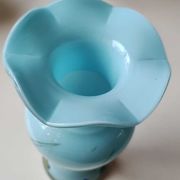 Murano vase in blown Art glass, marbling inclusions, scrolls. High 20 cm