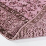 Light Pink Colour Handmade Vintage Turkish Rug