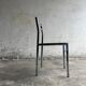 Chaise italienne chromée style Mid-Century avec assise en sangles naturelles — Structure chromée argentée