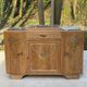 Parisian art deco 2-part buffet renovated in solid oak and marble 1940