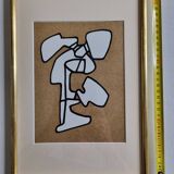 Silkscreen print after Jean Dubuffet, framed, 1970s, 23 x 34 cm