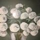 Still life painting with white flowers from the 70s