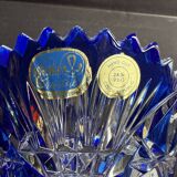 Large vase – Cut crystal lined with cobalt blue – Bohemia