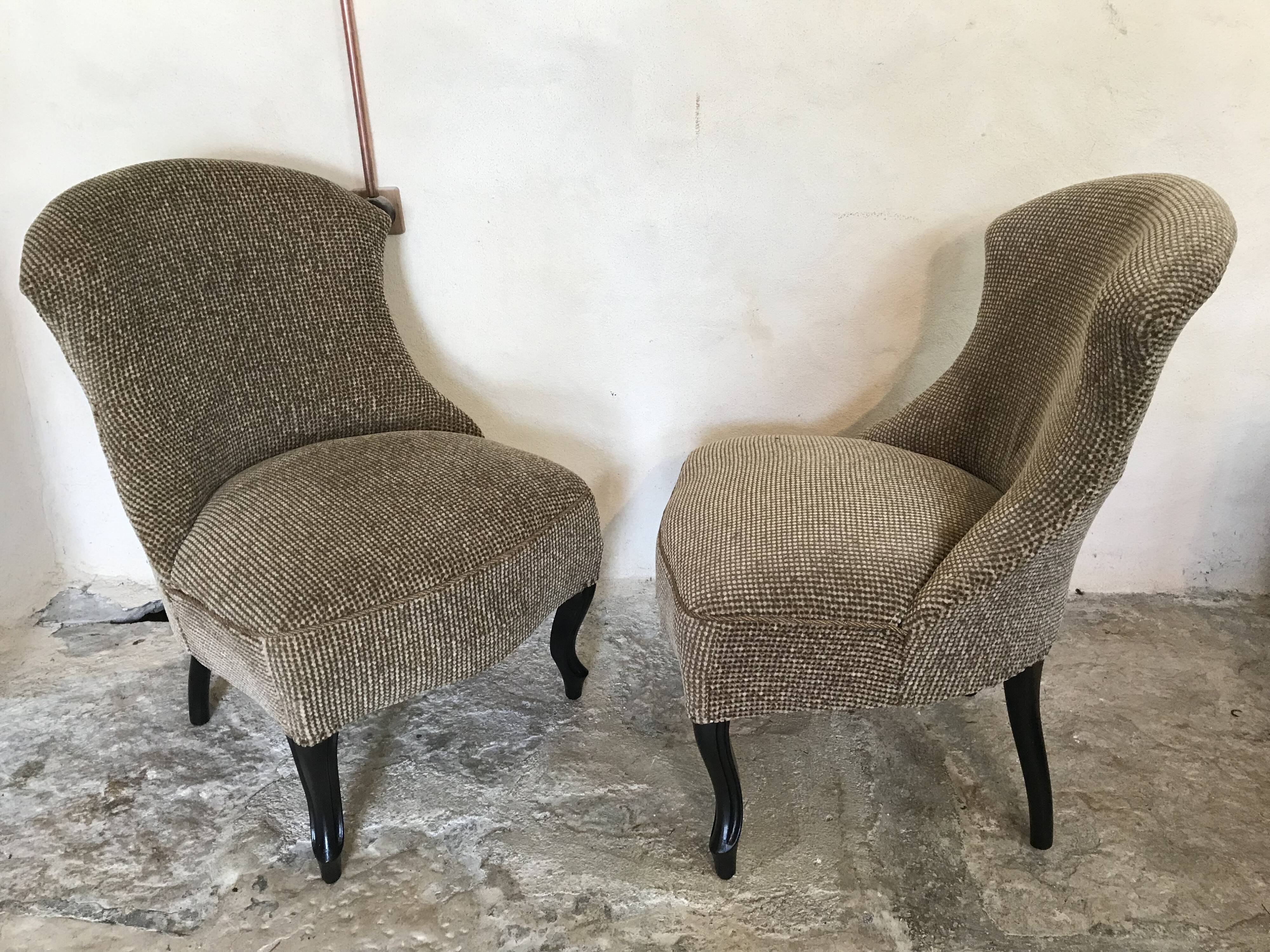 Pair of vintage chairs mid-century toad shape