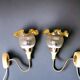 Pair of 1980s glass tulip wall lamps from USSR