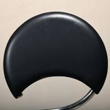 Poul Henningsen Snake Chairs, Model PH-501 in chrome and full black leather