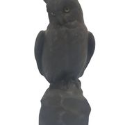 Owl sculpture, black lawinit, art. Curth, Henker & Co., Germany, 1920s.