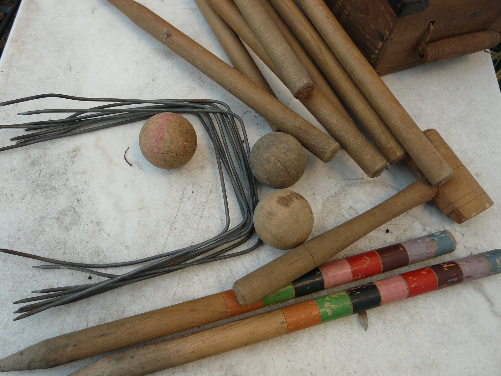 Wooden garden croquet set in its DF brand box