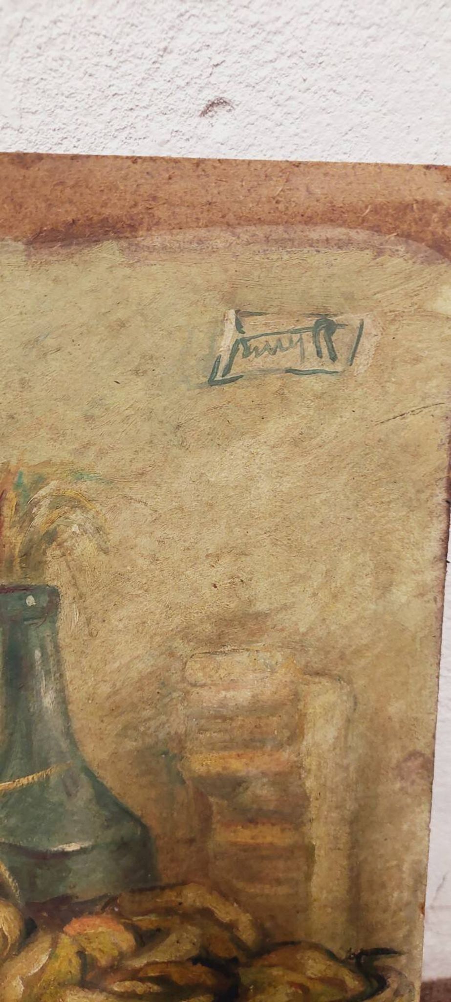 Roberto Pucci oil painting 50s painting on 2 sides landscape still life